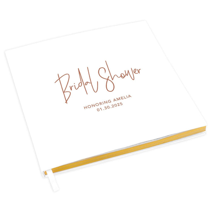 Custom Bachelorette Party Notebook with Gold Accents for The Bride to Be - 28 Designs-Set of 1-Andaz Press-Terracotta Script-