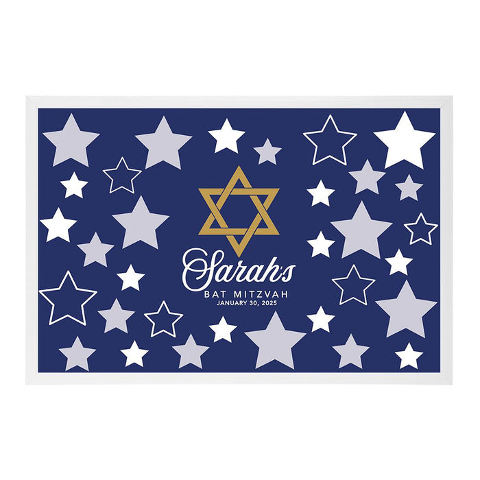 Custom Bar/Bat Mitzvah Signature Frame Guest Book Alternative, Set of 1-Set of 1-Andaz Press-Tile Design-