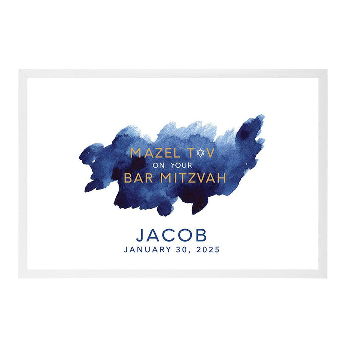 Custom Bar/Bat Mitzvah Signature Frame Guest Book Alternative, Set of 1-Set of 1-Andaz Press-Tile Design-