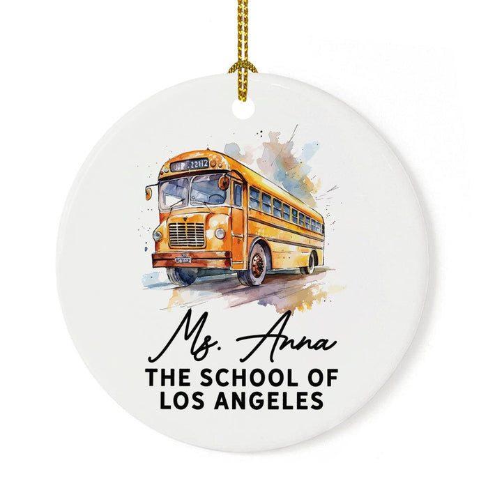 Custom Best School Bus Driver Ornament Ceramic Bus Driver Appreciation Christmas Gift-Set of 1-Andaz Press-Thanks for Being A Wheelie Great Bus Driver-