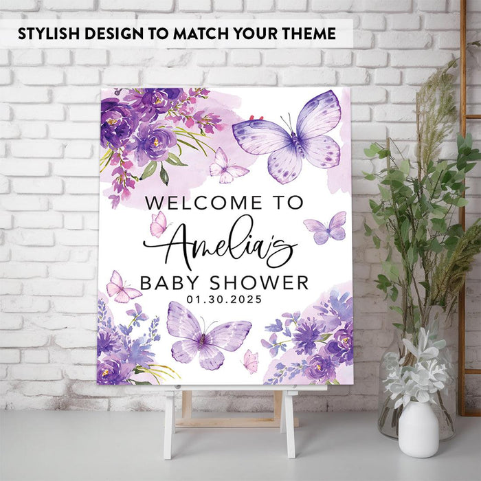 Custom Blooming Baby Shower: Floral Canvas Decor & Guest Book Alternative-Set of 1-Andaz Press-Pink Florals-