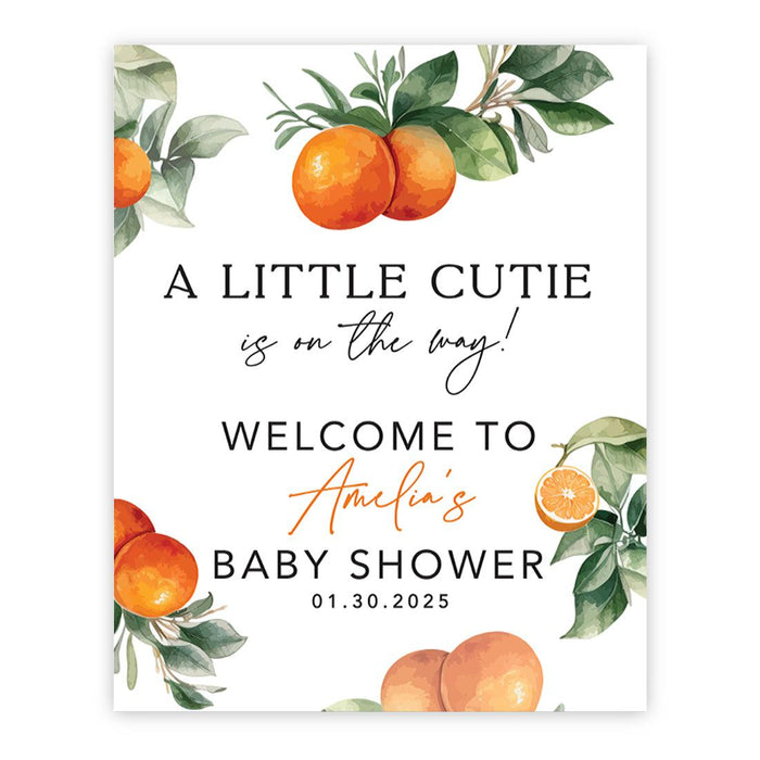 Custom Blooming Baby Shower: Floral Canvas Decor & Guest Book Alternative-Set of 1-Andaz Press-A Little Cutie-