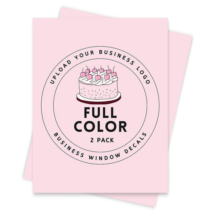 Custom Business Logo Window Decals Waterproof 8.5"x11-Set of 2-Andaz Press-8.5 x 11-inch Clear Decal-