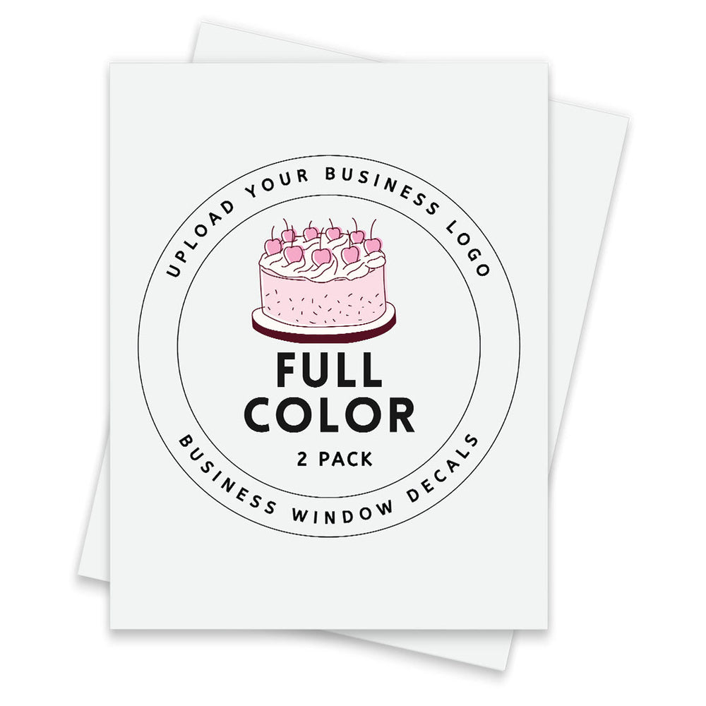 Custom Business Logo Window Decals Waterproof 8.5"x11-Set of 2-Andaz Press-8.5 x 11-inch Clear Decal-