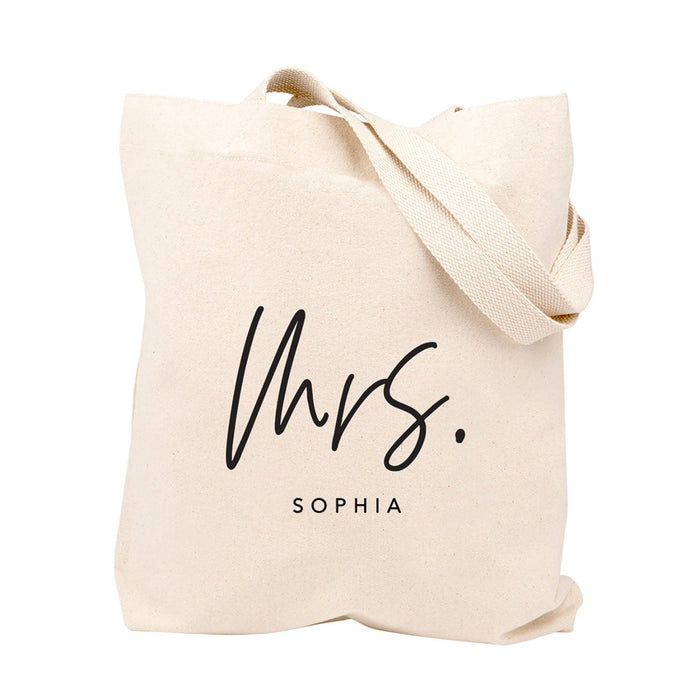 Custom Canvas Tote Bag For Bride-Set of 1-Andaz Press-Mrs.-