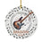 Custom Ceramic Electric Guitar 20XX Ornament for Christmas Tree, For Musicians-Set of 1-Andaz Press-Electric Guitar with Florals-
