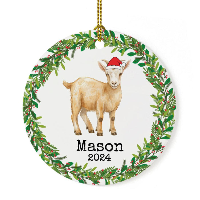 Custom Ceramic Lamb or Sheep Ornament for Christmas Tree with Gift Box-Set of 1-Andaz Press-Rainbow Lamb-