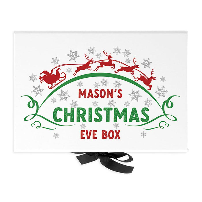 Custom Christmas Eve Box for Kids, Xmas Gifts, Closed Lid, 3 Ribbon Colors, Set of 1-Set of 1-Andaz Press-North Pole Air Mail-