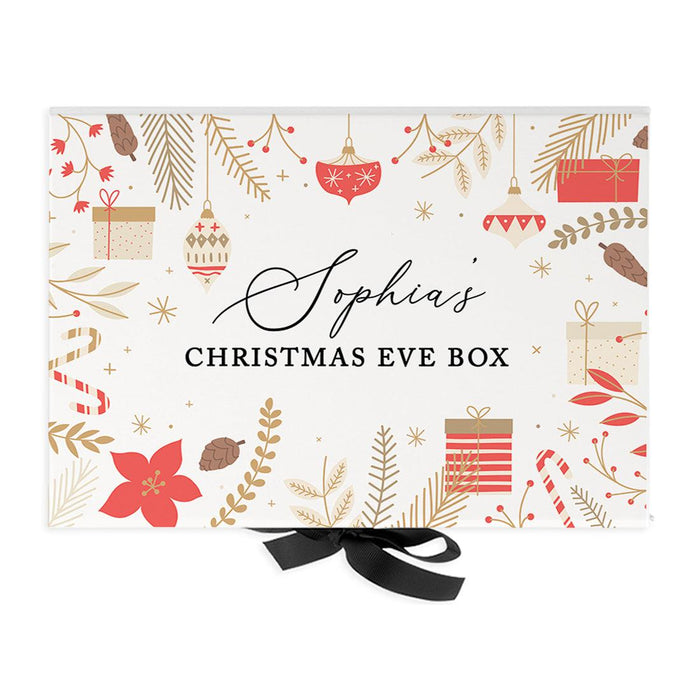 Custom Christmas Eve Box for Kids, Xmas Gifts, Closed Lid, 3 Ribbon Colors, Set of 1-Set of 1-Andaz Press-North Pole Air Mail-