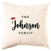 Custom Christmas Pillow Cover, Holiday Decor Gift, Set of 1-Set of 1-Andaz Press-Santa Hat with Family Name-