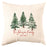 Custom Christmas Pillow Cover, Holiday Decor Gift, Set of 1-Set of 1-Andaz Press-Snow Flocked Pine Trees with Family Name-