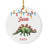 Custom Dinosaur Porcelain Christmas Ornament Keepsake for kids, Set of 1-Set of 1-Andaz Press-T-Rex Dinosaur with Santa Hat-