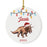 Custom Dinosaur Porcelain Christmas Ornament Keepsake for kids, Set of 1-Set of 1-Andaz Press-T-Rex Dinosaur with Santa Hat-