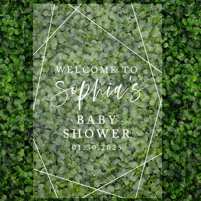 Custom Fall Baby Shower Welcome Acrylic Signs, 16 x 24 Inches-Set of 1-Andaz Press-Minimal Modern-