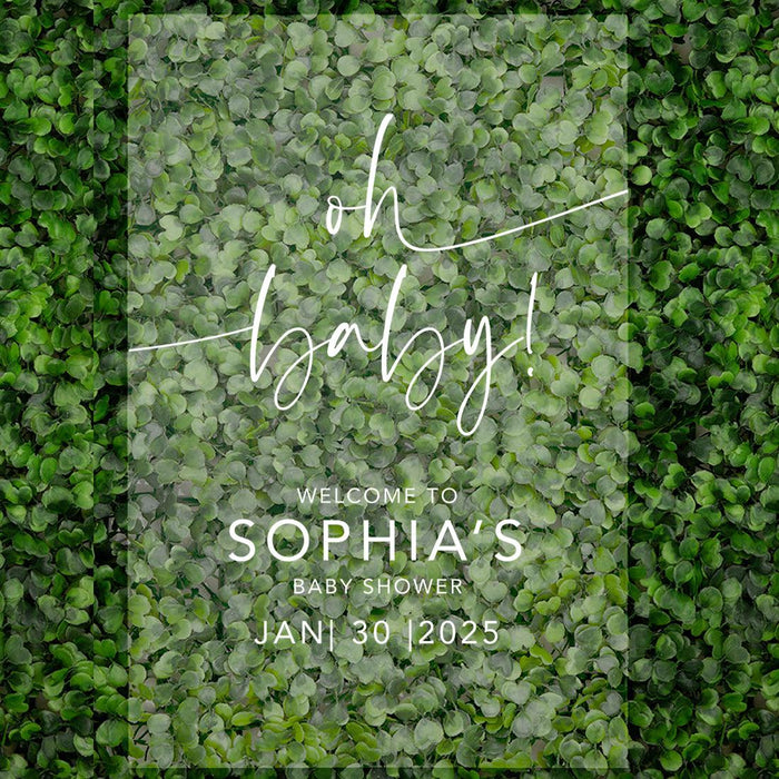 Custom Fall Baby Shower Welcome Acrylic Signs, 16 x 24 Inches-Set of 1-Andaz Press-Minimal Modern-