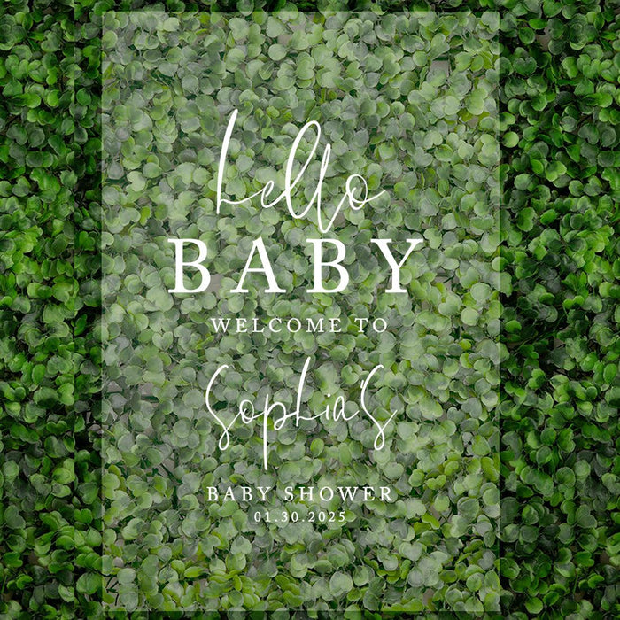 Custom Fall Baby Shower Welcome Acrylic Signs, 16 x 24 Inches-Set of 1-Andaz Press-Minimal Modern-