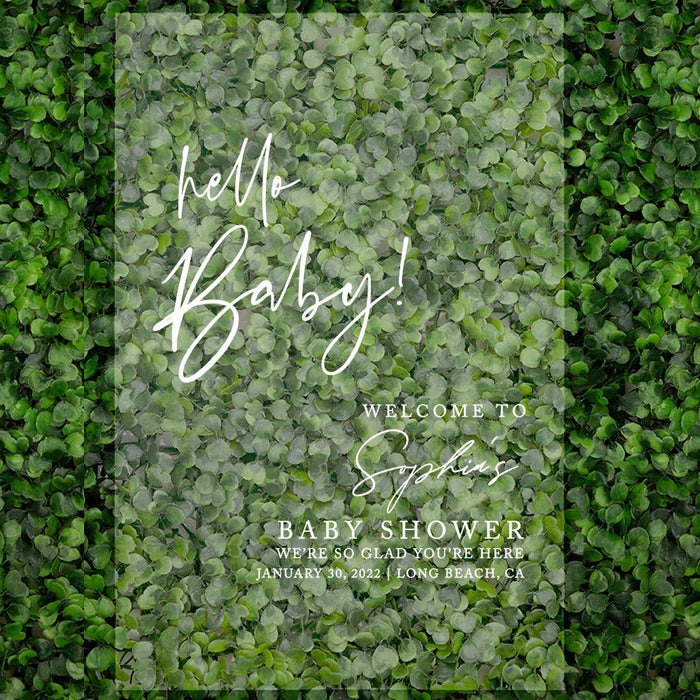 Custom Fall Baby Shower Welcome Acrylic Signs, 16 x 24 Inches-Set of 1-Andaz Press-Minimal Modern-