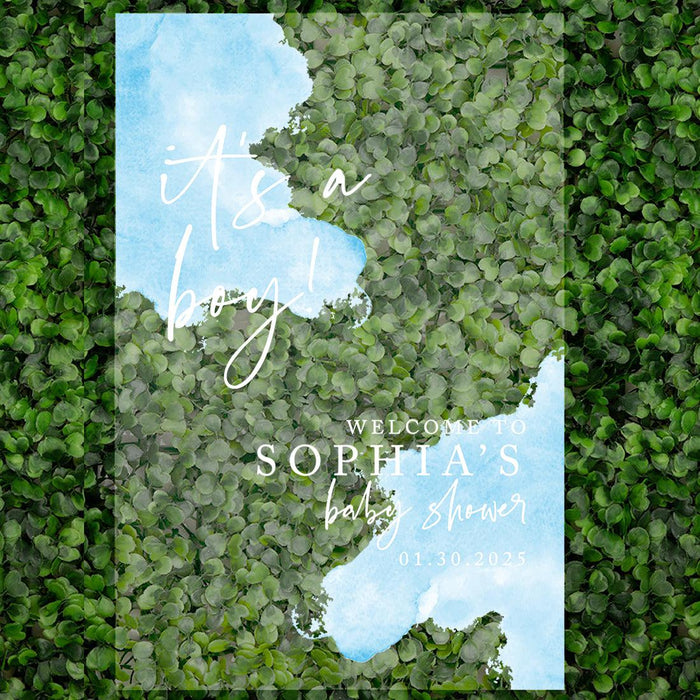 Custom Fall Baby Shower Welcome Acrylic Signs, 16 x 24 Inches-Set of 1-Andaz Press-Minimal Modern-