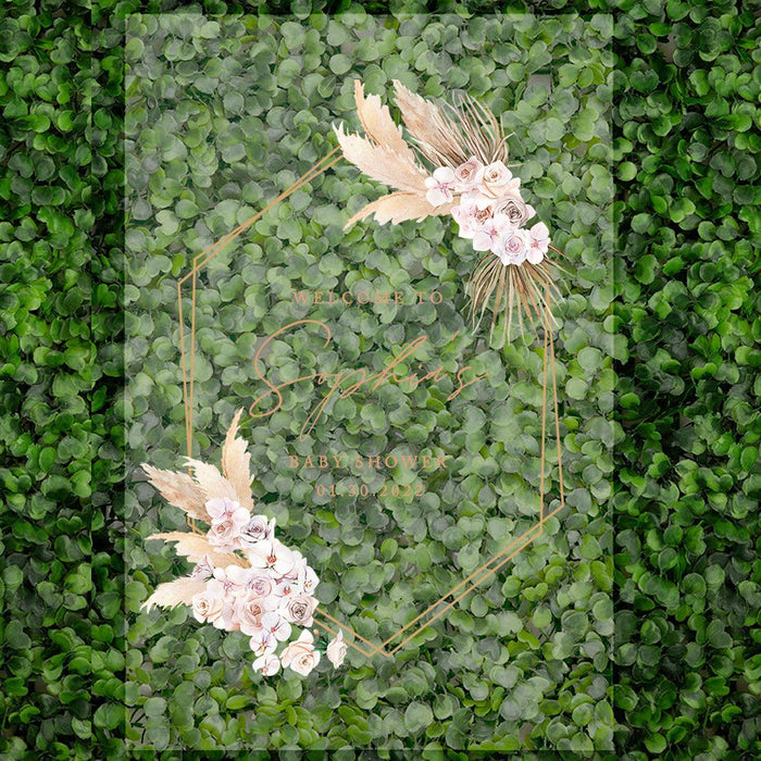 Custom Fall Baby Shower Welcome Acrylic Signs, 16 x 24 Inches-Set of 1-Andaz Press-Minimal Modern-