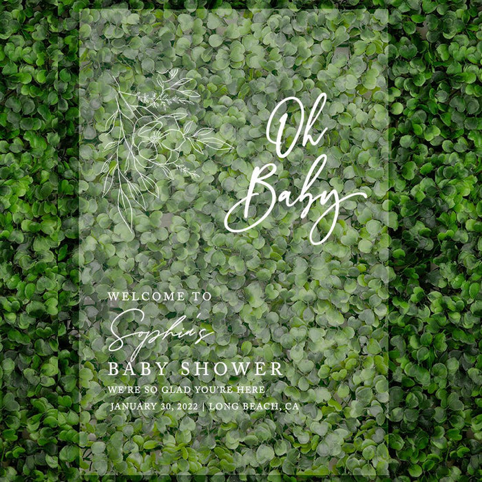 Custom Fall Baby Shower Welcome Acrylic Signs, 16 x 24 Inches-Set of 1-Andaz Press-Minimal Modern-