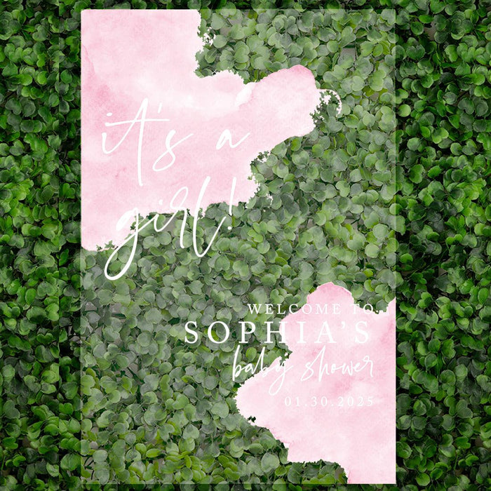 Custom Fall Baby Shower Welcome Acrylic Signs, 16 x 24 Inches-Set of 1-Andaz Press-Minimal Modern-