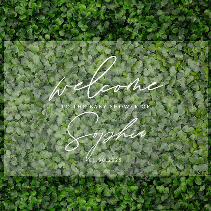 Custom Fall Baby Shower Welcome Acrylic Signs, 16 x 24 Inches-Set of 1-Andaz Press-Minimal Modern-