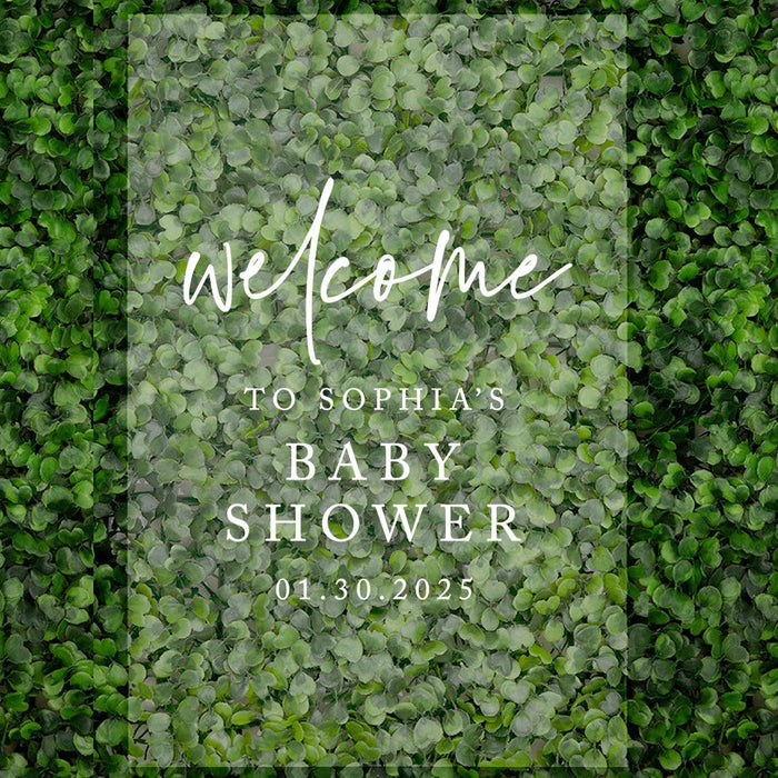 Custom Fall Baby Shower Welcome Acrylic Signs, 16 x 24 Inches-Set of 1-Andaz Press-Minimal Modern-