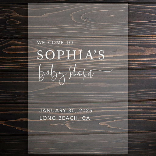 Custom Fall Baby Shower Welcome Acrylic Signs, 16 x 24 Inches-Set of 1-Andaz Press-Minimal Modern-