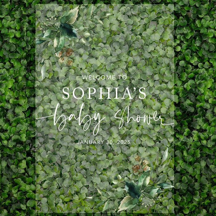 Custom Fall Baby Shower Welcome Acrylic Signs, 16 x 24 Inches-Set of 1-Andaz Press-Minimal Modern-