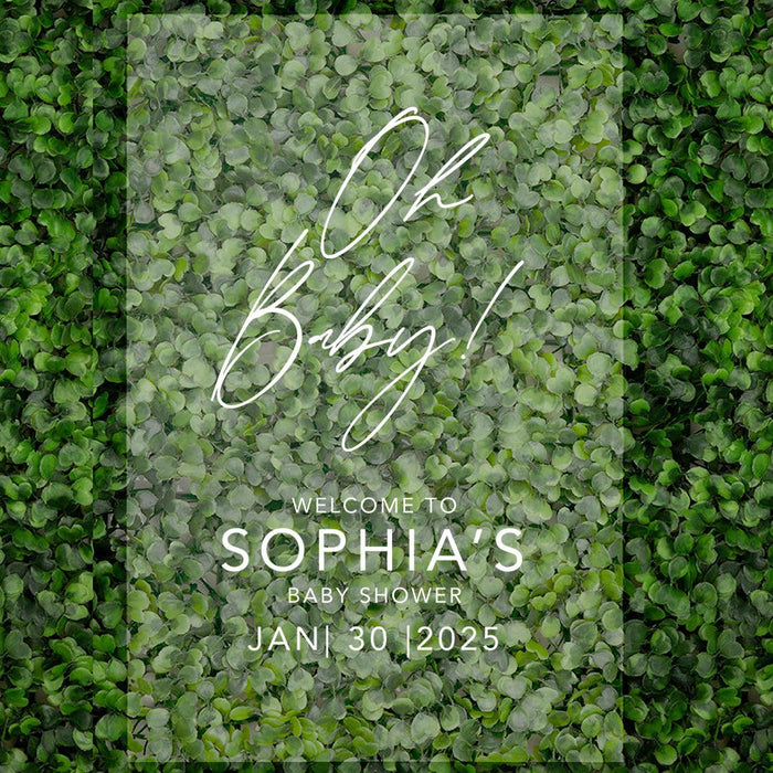 Custom Fall Baby Shower Welcome Acrylic Signs, 16 x 24 Inches-Set of 1-Andaz Press-Minimal Modern-