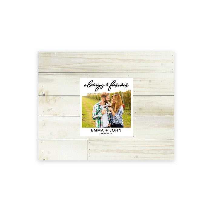 Custom Fall Canvas Wedding Guestbook Welcome Signs-Set of 1-Andaz Press-Rustic Wood Monogram-