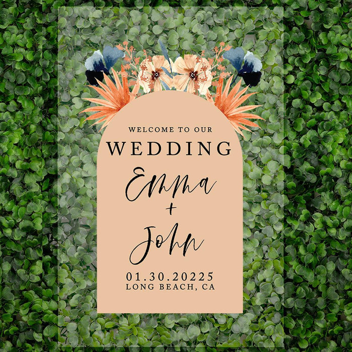 Custom Fall Wedding Acrylic Welcome Signs, 16 x 24 Inches-Set of 1-Andaz Press-Let The Party Begin-