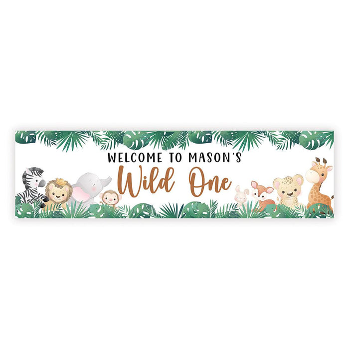 Custom First Birthday Decor: Banner & Backdrop for Girls, Set of 1-Set of 1-Andaz Press-Wild One-