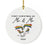 Custom First LGBTQ Round Porcelain Christmas Ornament Keepsake, Set of 1-set of 1-Andaz Press-First Christmas As Mr. & Mr. Rainbow Love-