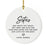 Custom Funny Sister Round Porcelain Christmas Ornament, Set of 1-Set of 1-Andaz Press-Sisters May Drive You Crazy-