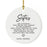 Custom Funny Sister Round Porcelain Christmas Ornament, Set of 1-Set of 1-Andaz Press-Sisters May Drive You Crazy-