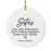 Custom Funny Sister Round Porcelain Christmas Ornament, Set of 1-Set of 1-Andaz Press-Sisters May Drive You Crazy-