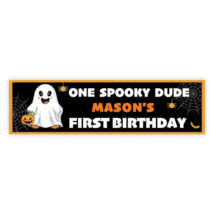Custom Halloween 1st Birthday Banner, Backdrop Welcome Sign, Set of 1-Set of 1-Andaz Press-First Boo-Day-