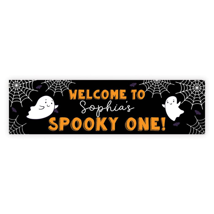 Custom Halloween 1st Birthday Banner, Backdrop Welcome Sign, Set of 1-Set of 1-Andaz Press-First Boo-Day-