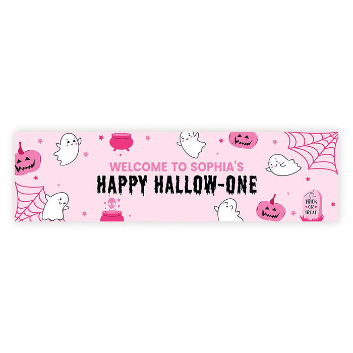 Custom Halloween 1st Birthday Banner, Backdrop Welcome Sign, Set of 1-Set of 1-Andaz Press-Happy Hallow-One-
