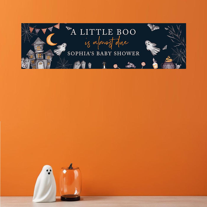 Custom Halloween Baby Shower Banner, Backdrop Welcome Sign, Set of 1-Set of 1-Andaz Press-A Baby Is Brewing-
