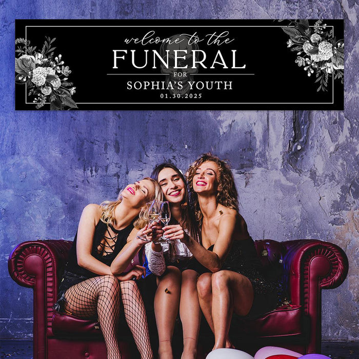 Custom Halloween RIP Birthday Banner, Backdrop Welcome Sign, Set of 1-Set of 1-Andaz Press-RIP Twenties-