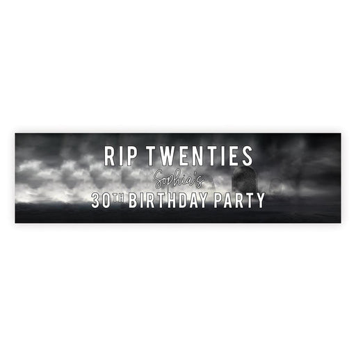 Custom Halloween RIP Birthday Banner, Backdrop Welcome Sign, Set of 1-Set of 1-Andaz Press-RIP Twenties-