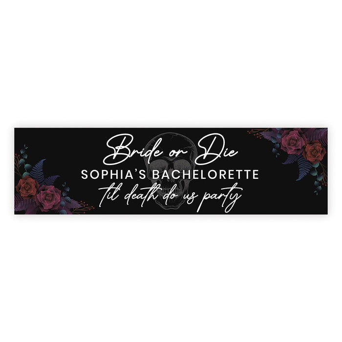 Custom Halloween Welcome Banner Backdrop for Bridal Shower, Bachelorette, and Birthday, Set of 1-Set of 1-Andaz Press-Bride or Die-
