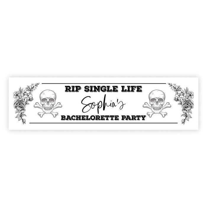 Custom Halloween Welcome Banner Backdrop for Bridal Shower, Bachelorette, and Birthday, Set of 1-Set of 1-Andaz Press-RIP Single Life-