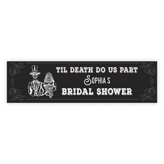 Custom Halloween Welcome Banner Backdrop for Bridal Shower, Bachelorette, and Birthday, Set of 1-Set of 1-Andaz Press-Till Death Do Us Part-