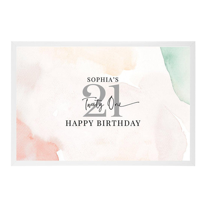 Custom Happy Birthday Signature Frame Guest Book Alternative, Set of 1-Set of 1-Andaz Press-Twenty One-