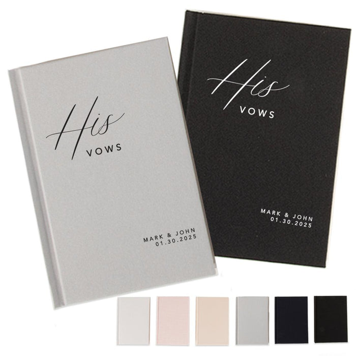 Custom Hardcover Linen Wedding Vow Books, 2-Pack-Set of 2-Andaz Press-Vows & Date-