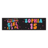 Custom It's Me Hi I'm The Birthday Girl Its Me Banner, Disco Party Decorations, Set of 1-Set of 1-Andaz Press-Retro Bright Colors & Black with Custom Name-