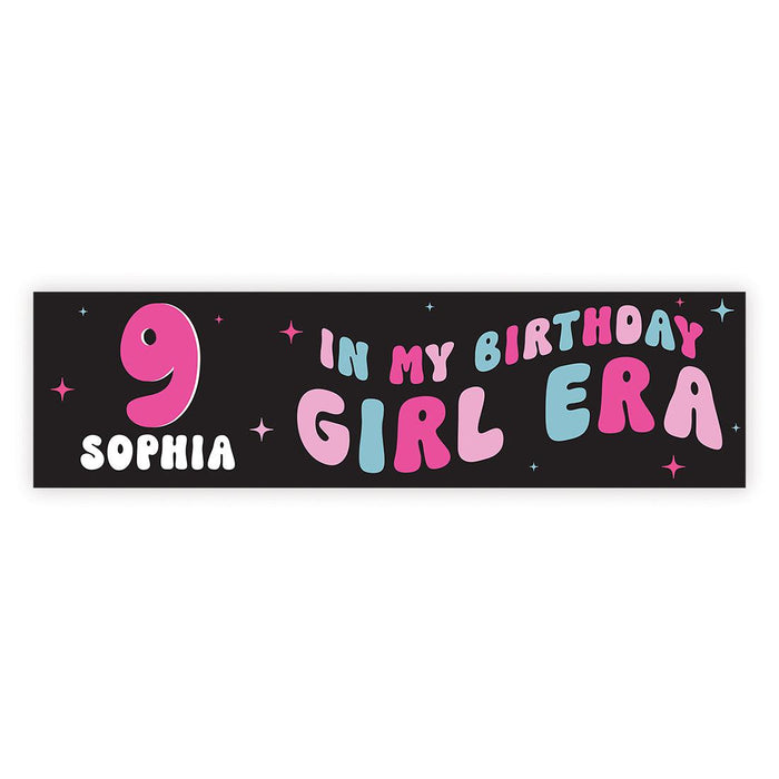 Custom It's Me Hi I'm The Birthday Girl Its Me Banner, Disco Party Decorations, Set of 1-Set of 1-Andaz Press-Retro Pink & Blue-